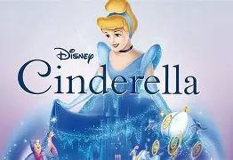 Animated Cinderella in a blue dress with the Disney logo, magic sparkles, and a pumpkin carriage, with Hotel Names Arabella Sedona featured in the background.