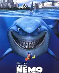 A large smiling shark swims underwater with two small fish. Above water, the Hotel Names Arabella Sedona, a city, and bridge are visible. Text reads Finding Nemo.