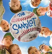 Eight boys in baseball caps look down in a circle around a Sandlot baseball, beneath the blue sky at Arabella Sedona.
