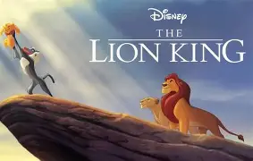 Rafiki holds up baby Simba on Pride Rock as Mufasa and Sarabi watch, with Disney The Lion King text and the Hotel Names Arabella Sedona above them in a blue sky.