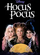 Three witches pose behind a glowing yellow orb with Hocus Pocus, Disney, and Arabella Sedona hotel name in white text above on a dark background.