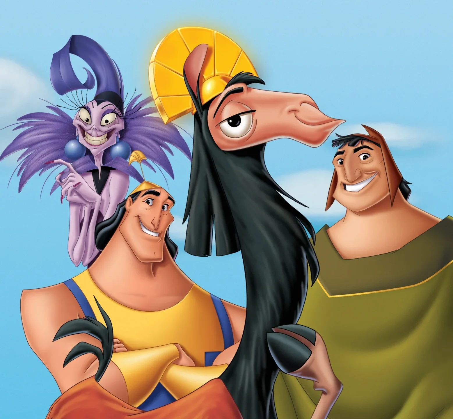 Yzma, Kronk, Kuzco as a llama, and Pacha from The Emperor’s New Groove at Arabella Sedona.